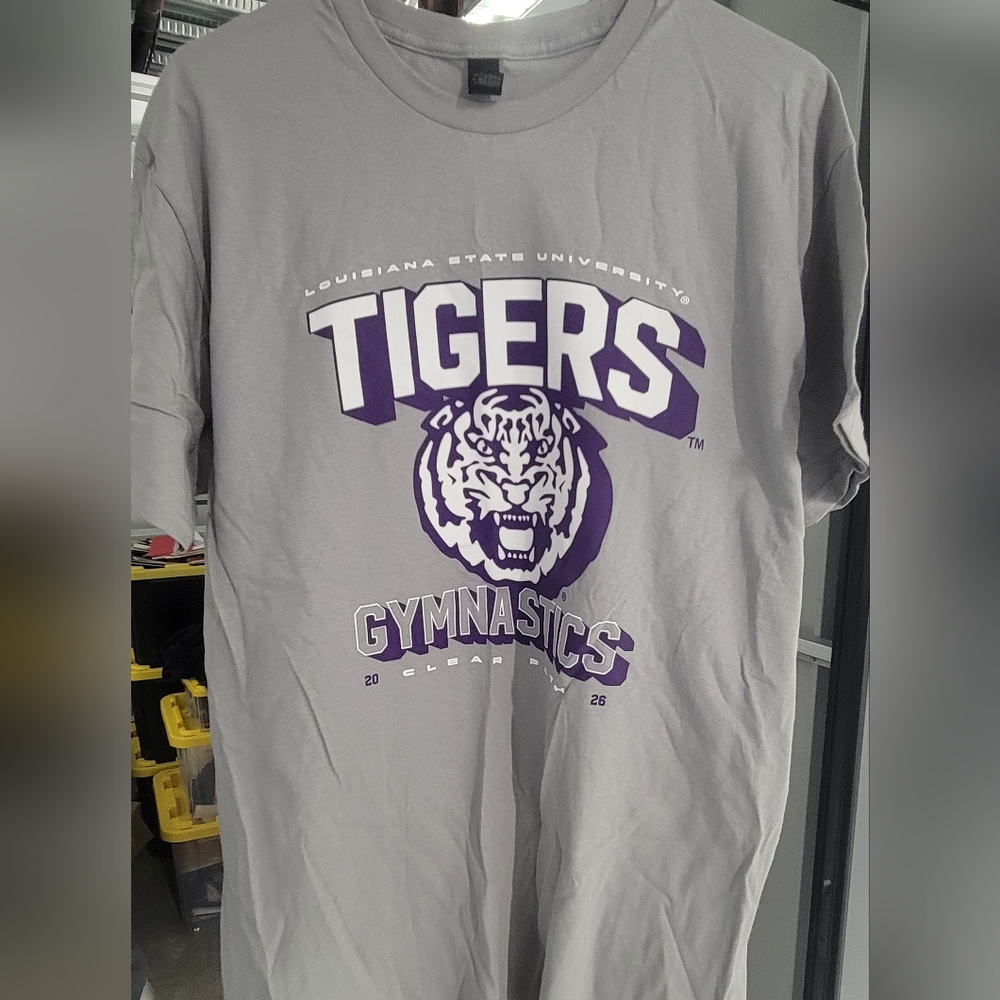 Gray LSU Tigers Gymnastics T-Shirt